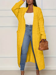 Women's Solid Color Elegant Knitted Coat Fashion Pocket