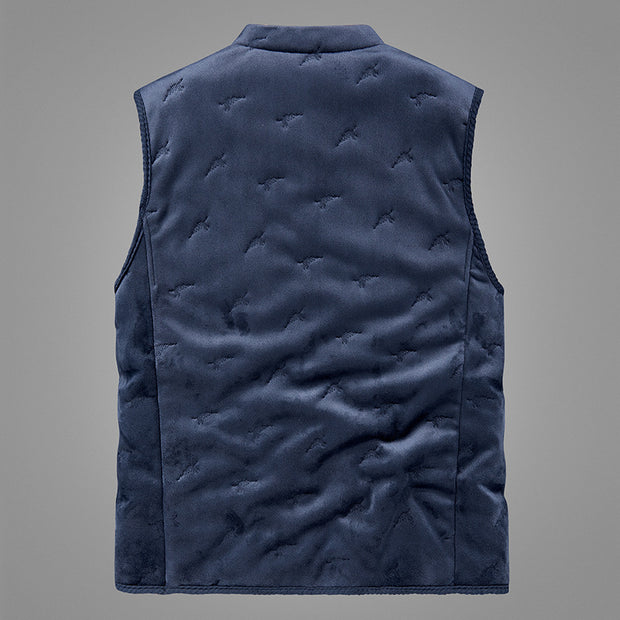 Men's Pure Color All-matching Warm Leisure Lamb Wool Vest