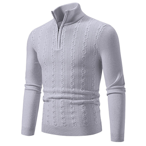 Casual Simple Stand-up Collar Slim Fit Men's Knitwear Sweater
