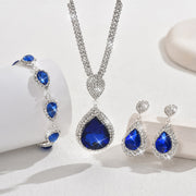 Red Sapphire Blue Water Drop Pendant Affordable Luxury Style Design Niche Trendy Suit