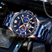 Men's Waterproof Calendar Steel Belt Quartz Watch