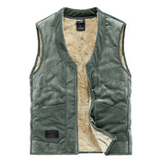 Men's Pure Color All-matching Warm Leisure Lamb Wool Vest