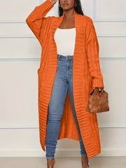 Women's Solid Color Elegant Knitted Coat Fashion Pocket