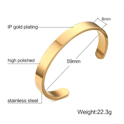Stainless Steel Glossy Bracelet With Drill