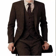 Men's Suit Three-piece Suit Fashion Woolen Suit