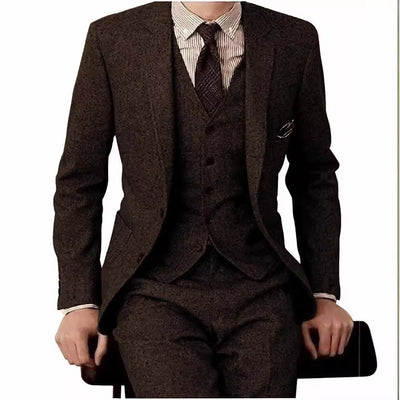 Men's Suit Three-piece Suit Fashion Woolen Suit
