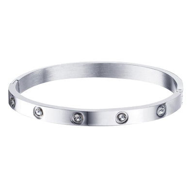 Stainless Steel Glossy Bracelet With Drill