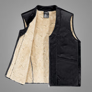 Men's Pure Color All-matching Warm Leisure Lamb Wool Vest