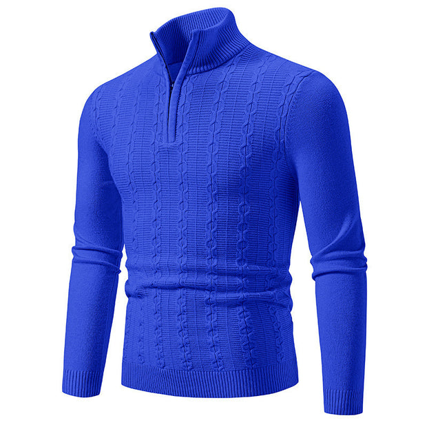 Casual Simple Stand-up Collar Slim Fit Men's Knitwear Sweater