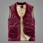 Men's Pure Color All-matching Warm Leisure Lamb Wool Vest