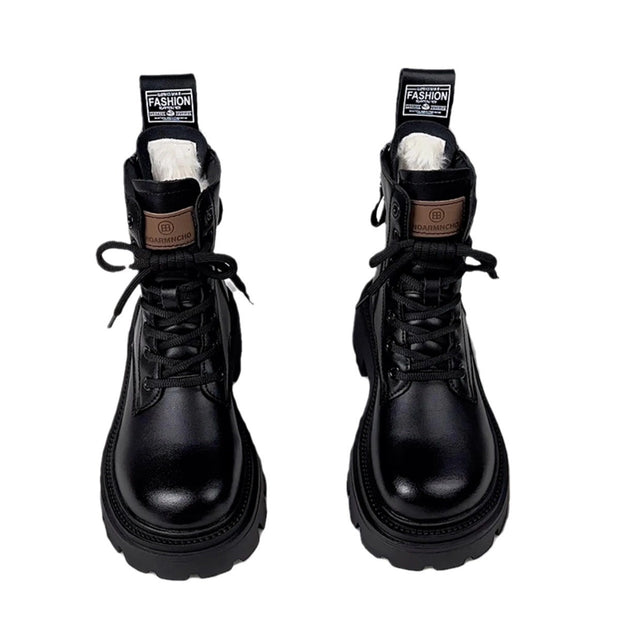 Fur Integrated Thick Bottom Female Winter Fleece-lined Cotton Boots