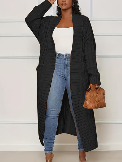 Women's Solid Color Elegant Knitted Coat Fashion Pocket