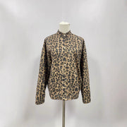 American Shirt Coat Women's Clothing Idle Style Spring Leopard Retro Temperament Top