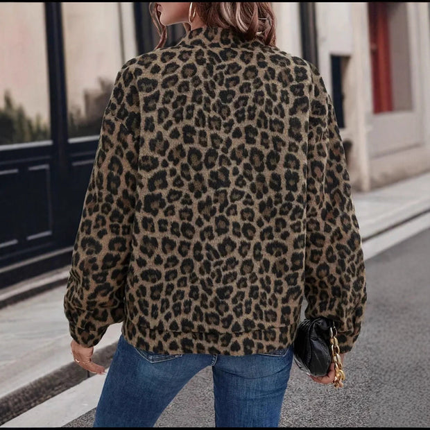American Shirt Coat Women's Clothing Idle Style Spring Leopard Retro Temperament Top