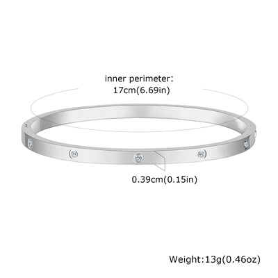 Stainless Steel Glossy Bracelet With Drill