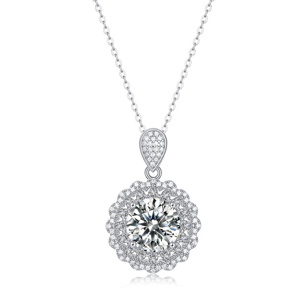S925 Silver Necklace Dreamlike Pendant Moissanite