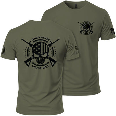 Dion Wear Mens One Nation Under God T-Shirt (L Green)