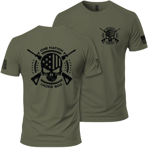 Dion Wear Mens One Nation Under God T-Shirt (L Green)