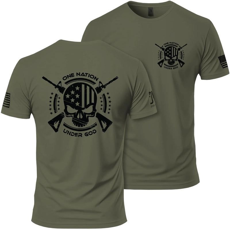 Dion Wear Mens One Nation Under God T-Shirt (L Green)