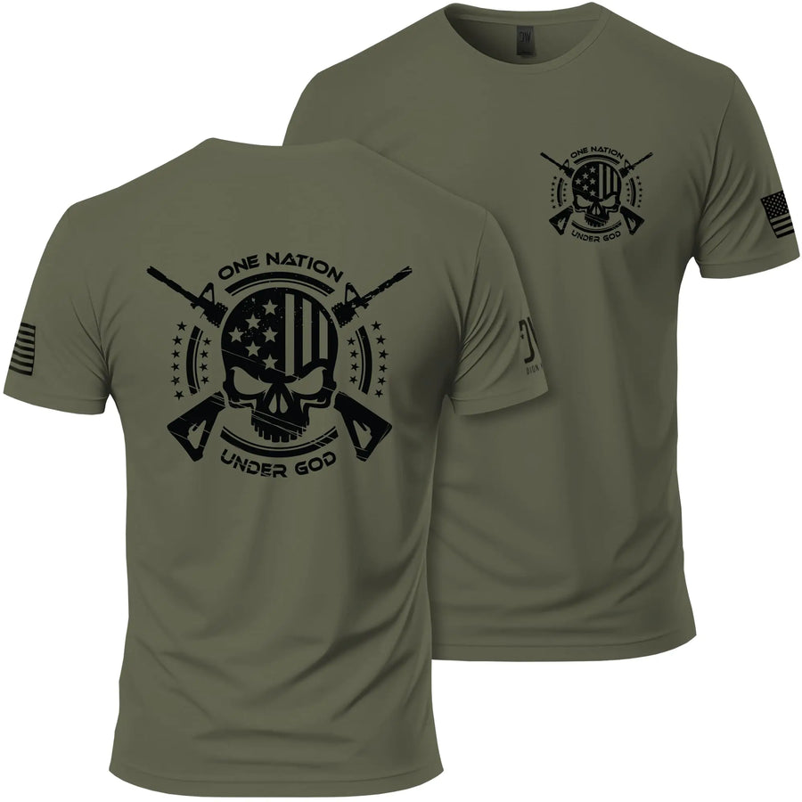 Dion Wear Mens One Nation Under God T-Shirt (L Green)