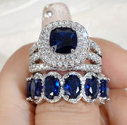 Egg-shaped Full Circle Micro Inlaid Zircon Ring Set