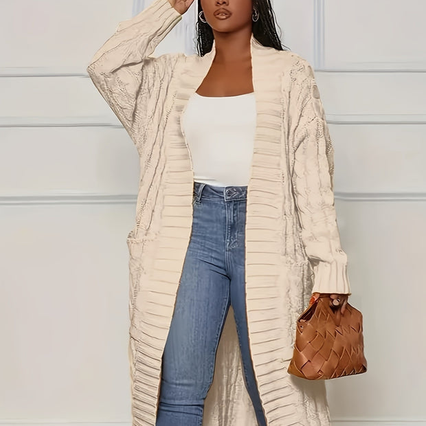 Women's Solid Color Elegant Knitted Coat Fashion Pocket