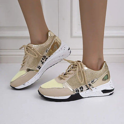 Lace Up Sneakers Wedge Flat Casual Walking Running Shoes For Women Douson Odeh