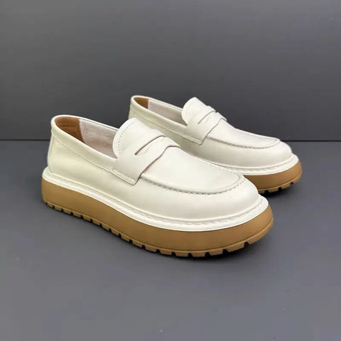 Leather One Pedal Lazy Casual Sneakers Douson Odeh