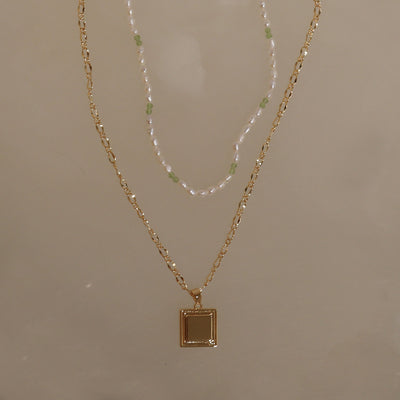 Women's Picture Frame Necklace Multi-layered Clavicle Chain