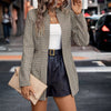 Fashion Lady Houndstooth Front Cardigan Jacket