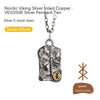 Viking Luen Letter Hammered Pendant Compass Silver Necklace