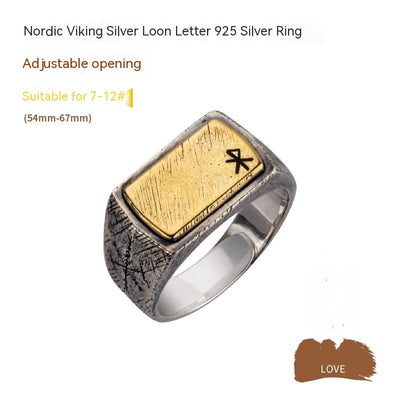 Nordic Viking Ring Silver Inlaid Copper