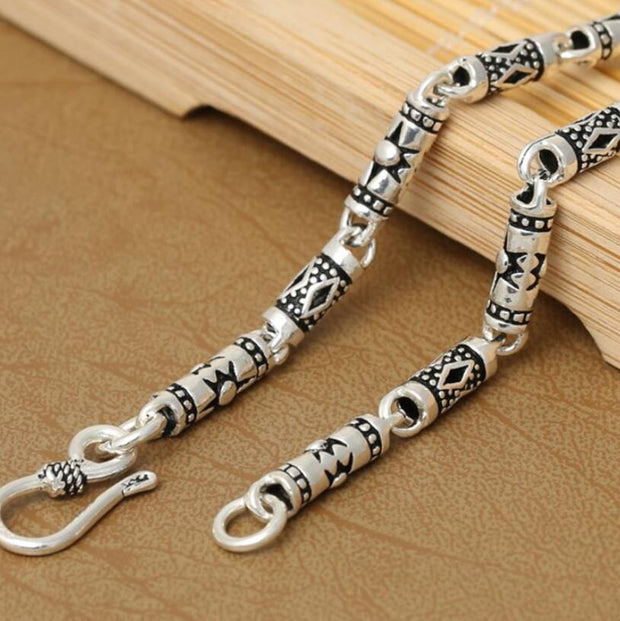 Handmade Round Ring Bamboo Knot Long Necklace