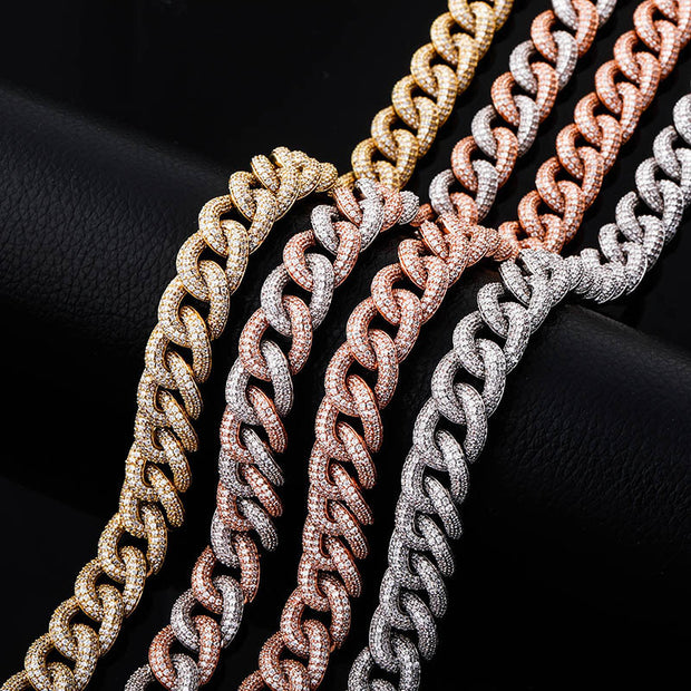 Big Box Jewelry Buckle Cuban Chain Full Zircon Hip Hop Men's Necklace