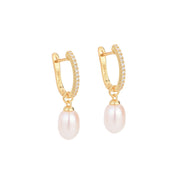 French Style S925 Sterling Silver Natural Pearl Earrings