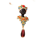 Egyptian-shaped Colored Glaze Brooch Ethnic Style Jewelry
