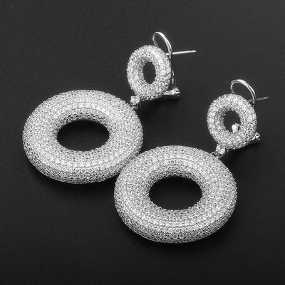S925 Silver Zircon Eardrops European And American