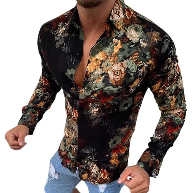 Casual Trendy Fashion Slim Shirt Men Douson Odeh