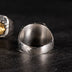 Fenrille Wolf Head Silver Inlaid Copper Ring