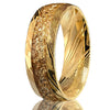 Middle Inlaid Gold Foil Damascus Steel Ring