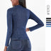 Slim Zippered Yoga Denim Jacket With Pockets High Collar Sports Fitness Outerwear Tops Coat For Women Clothing Douson Odeh