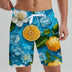Hawaii Men's Beach Shorts Tropical Plant 3D Printing