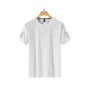 Summer Solid Color Round Neck Top Clothing Speed Sporty Simplicity Ice T-shirt Men
