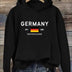 Cozy Germany Print Hoodie - Fashion Hoodies For Women - Soft Casual Long Sleeve Sweatshirt For Fall And Winter Seasons, Comfortable Women's Clothing With Relaxed Fit Douson Odeh