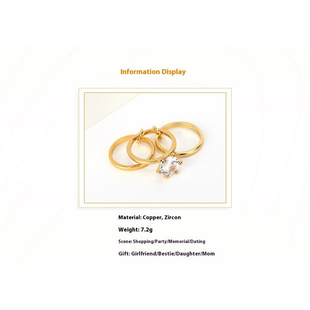 Diamond Ins Fashion Personality European And American Zircon Non-fading Ring