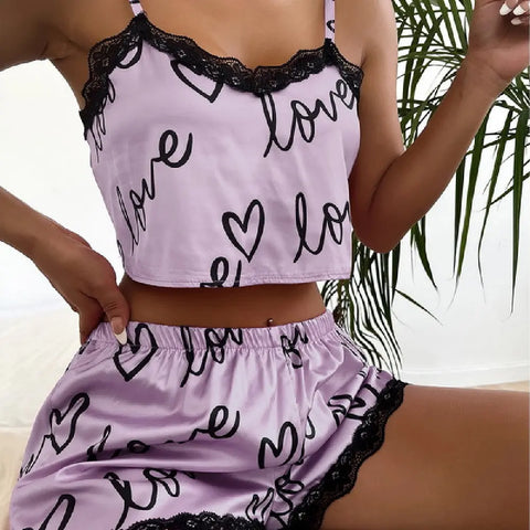 Household Clothes Pajamas Women Lace Suspender Shorts Douson Odeh