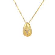 Glossy Water Drop 26 English Letter Pendant Copper-plated Gold Simple Pendant Female