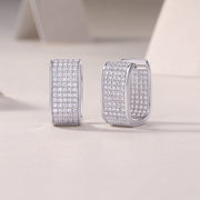 Star Light Luxury Fashion Diamond Earrings Stud Set With Mosan Diamond Silver Jewelry
