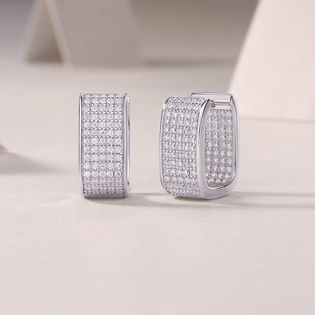 Star Light Luxury Fashion Diamond Earrings Stud Set With Mosan Diamond Silver Jewelry