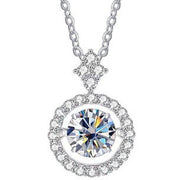 Live Hot S925 Sterling Silver Pulsatile Heart Moissanite Pendant Female Light-chasing Smart Clavicle Chain Moissanite Necklace